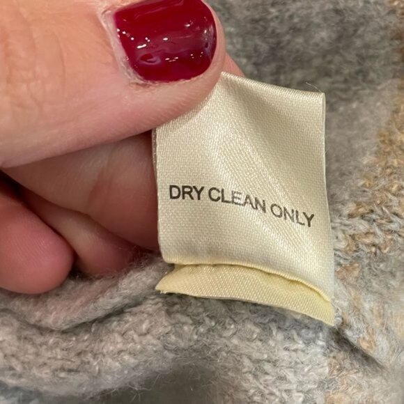 Love Stitch The Michele Gingham Shawl Cardigan Tan Taupe Open Front Size Medium - Picture 6 of 8